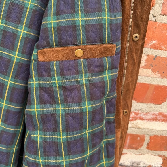 Polo Ralph Lauren Men’s Brown Suede Field Jacket Plaid Lined XL - Picture 11 of 16